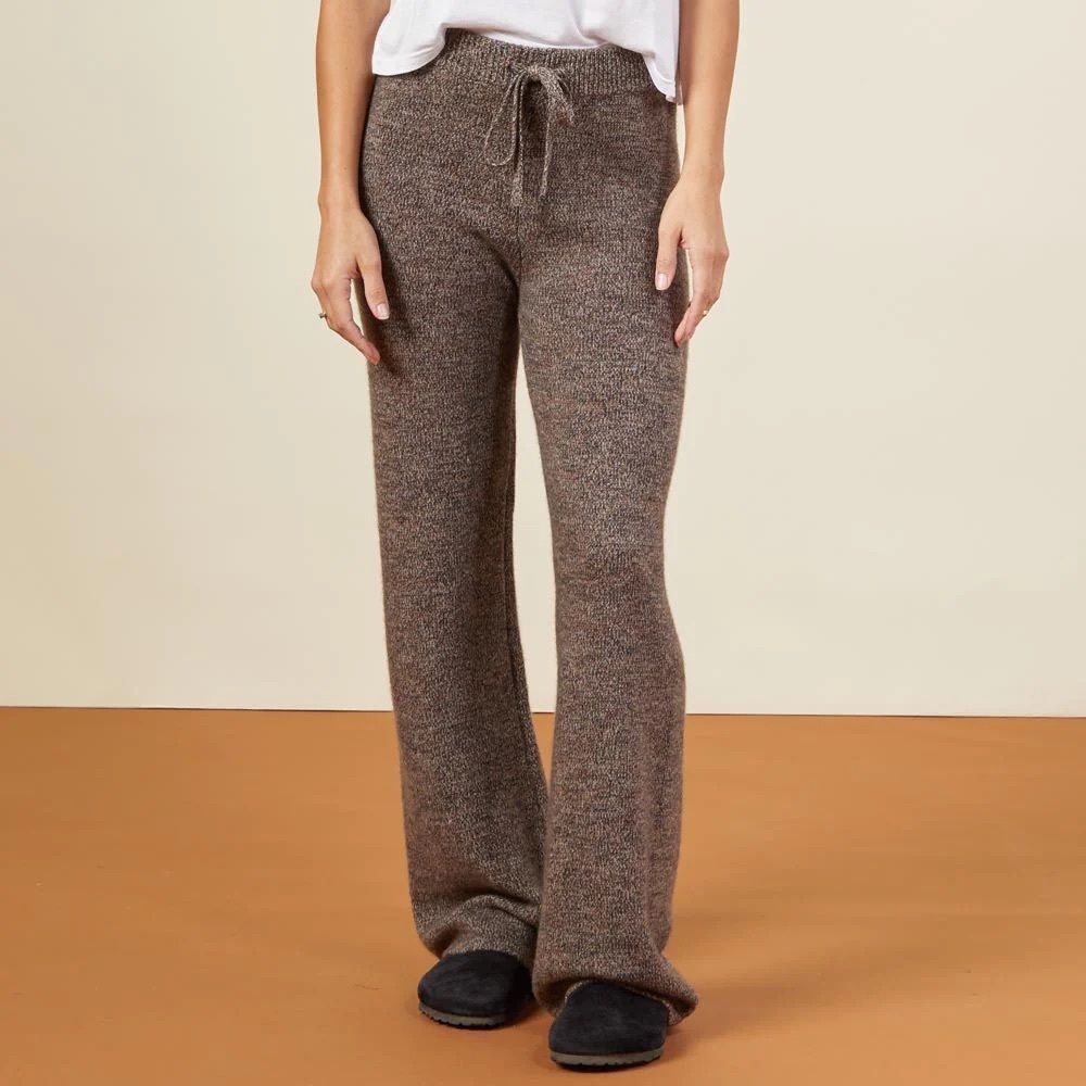 MONROW Black Sesame Wool Cashmere Marled Lounge Pant Size‎ XS
